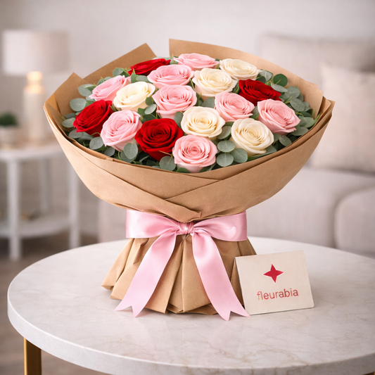 21 Mixed Roses - Rose Bouquets