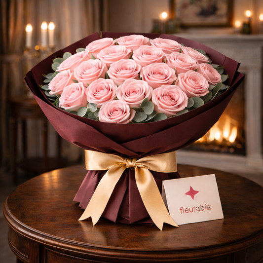 25 Pink Roses - Rose Bouquets