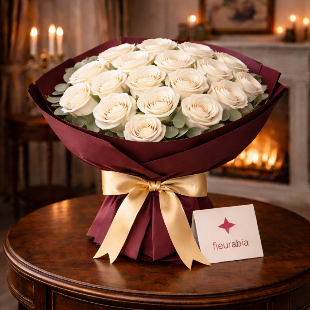 25 White Roses - Rose Bouquets