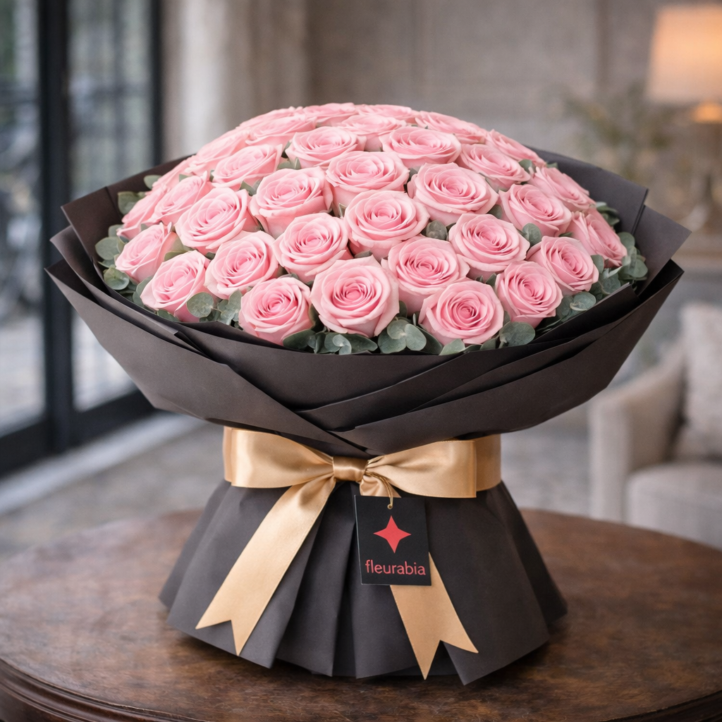 50 Pink Roses - Rose Bouquets