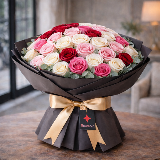 50 Mixed Roses - Rose Bouquets