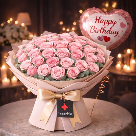 50 Pink Roses - Birthday Collections