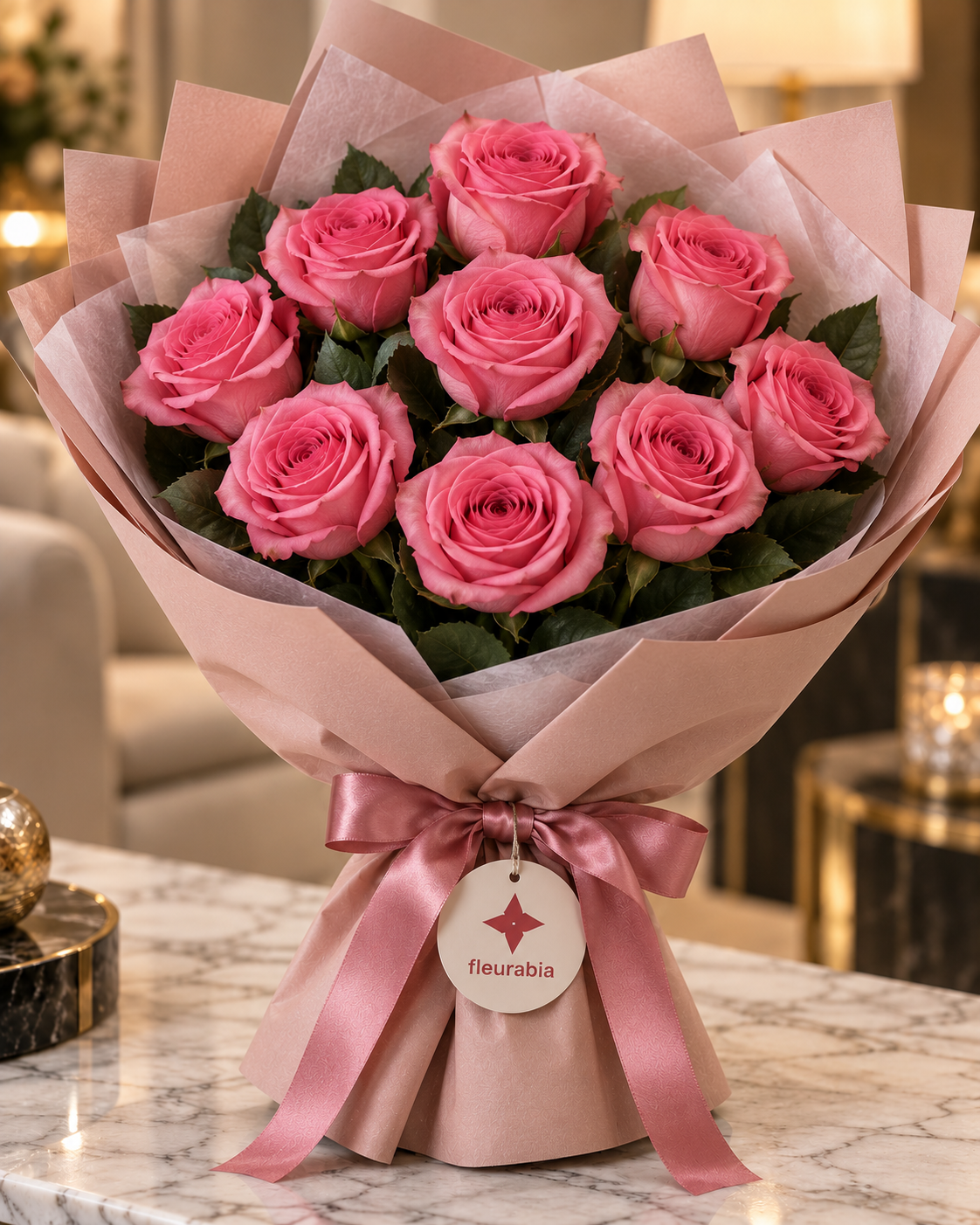 Luxury Pink Roses Bouquet - Luxury Roses Collection