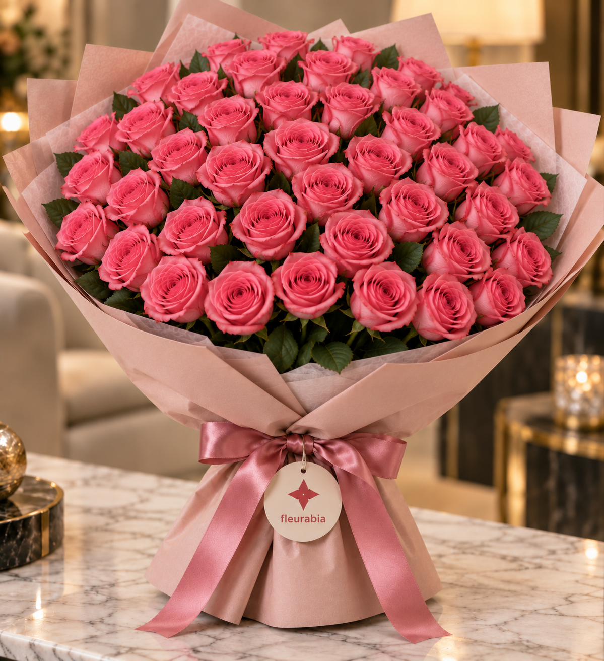 Luxury Pink Roses Bouquet - Luxury Roses Collection