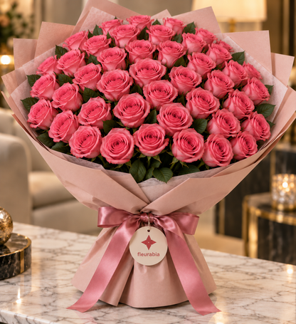 Luxury Pink Roses Bouquet - Luxury Roses Collection