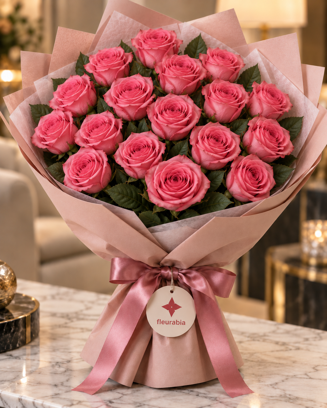 Luxury Pink Roses Bouquet - Luxury Roses Collection